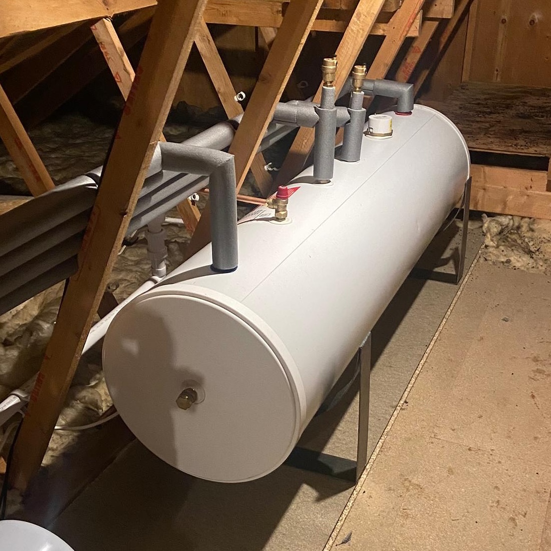 Hot water heater in attic