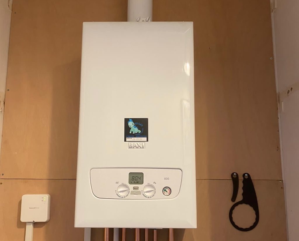 A boiler on a wall